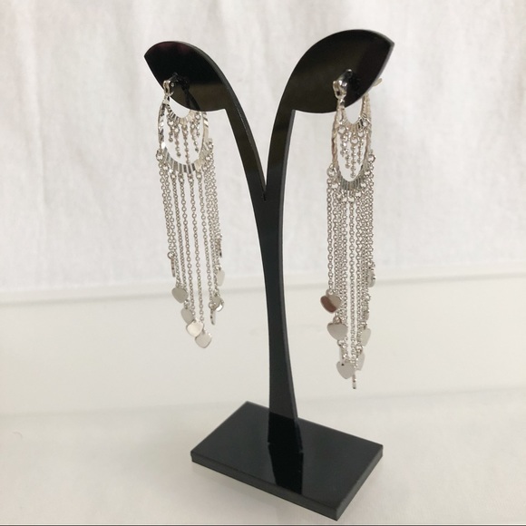 925 Sterling Silver Floating Hearts Earrings - Picture 6 of 6